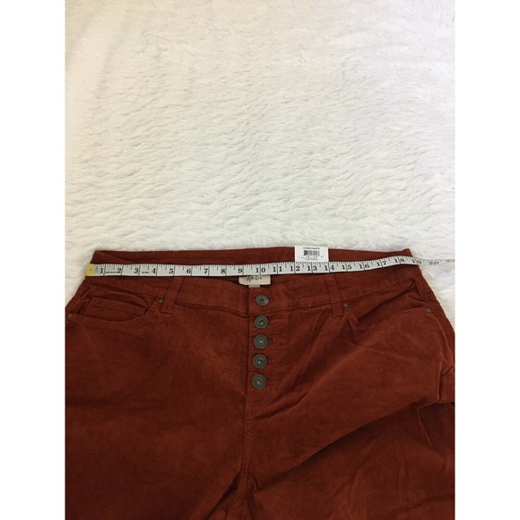 Style & Co  Pants Plus Size Button Down Corduroy  Dark Auburn - Picture 4 of 12